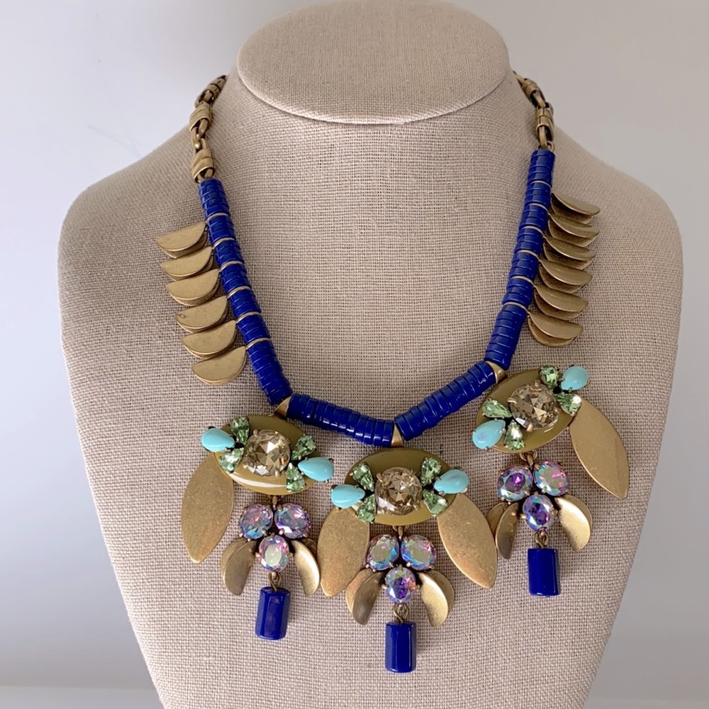 J. Crew Iridescent Crystal Mobile Bib Statement Necklace